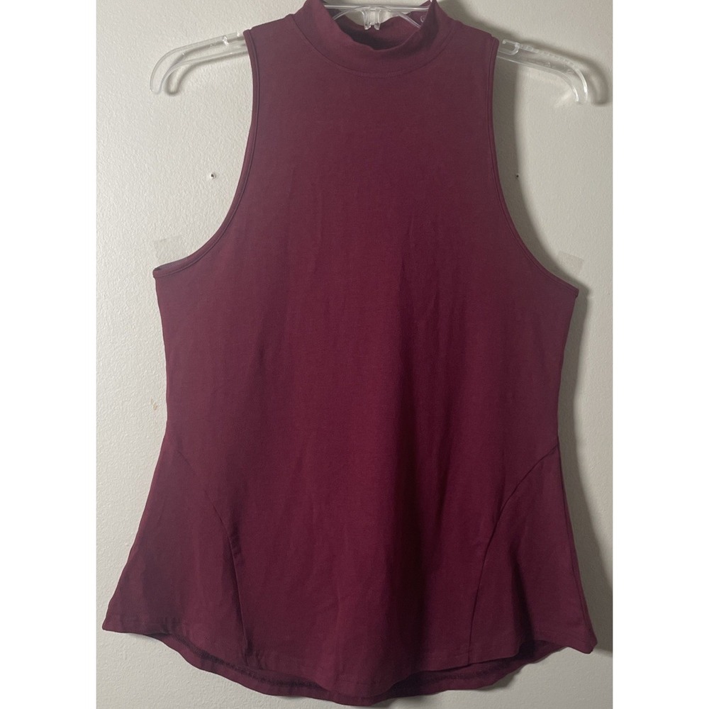 Alphalete Burgundy Mock Neck Tank Top Women's Size Medium NWT